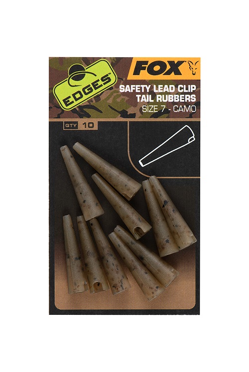 FOX SAFETY LEAD CLIP TAIL RUBBERS SIZE 7 CAMO CAC808