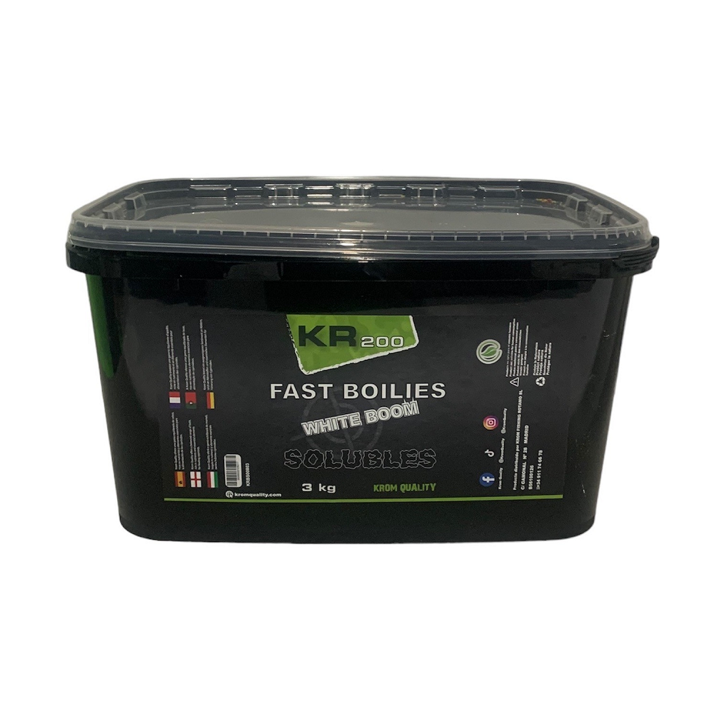 KROM QUALITY KR200 FAST BOILIES WHITE BOOM SOLUBLES 20MM 3KG KQBS2030103