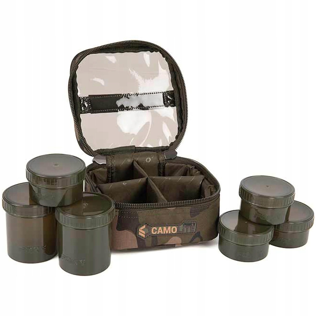 FOX CAMOLITE 6 POT HOOKBAIT CASE CLU501
