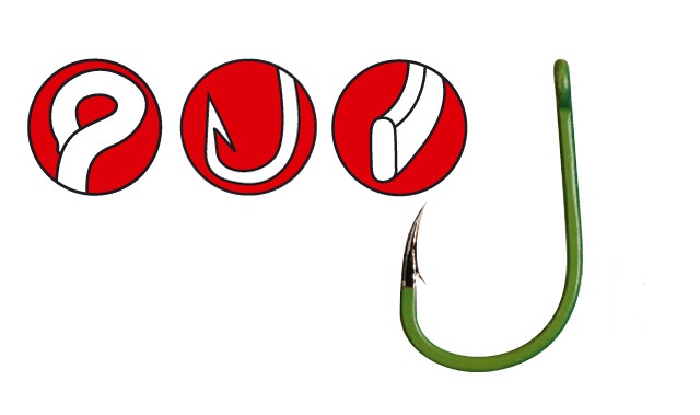 Gamakatsu Hky A1g carp Camou Green Specialist 10UND SIZE 2 149085200SPECIALIST2GREEN