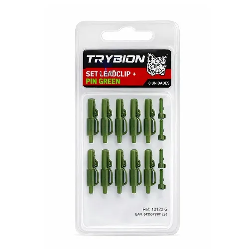 [10122G] TRYBION SET LEADCLIP + PIN GREEN 8UND 10122G
