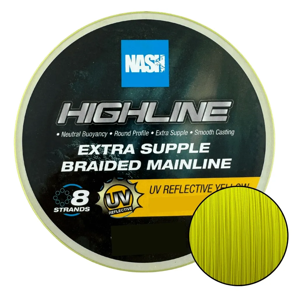 Nash Highline Extra Supple Braid Uv Yellow 0,28mm 600m