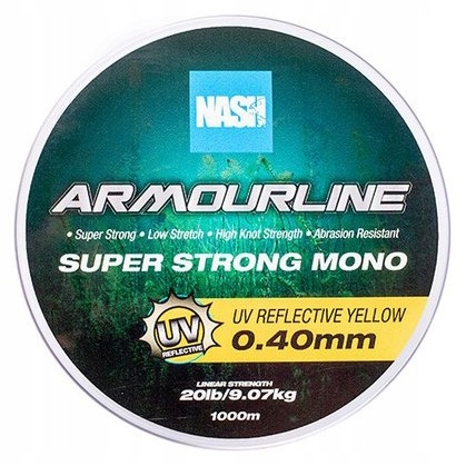 [T6049] Nash Armourline Mono Uv Yellow 20lb 0.40mm 9.07kg 1000m T6049