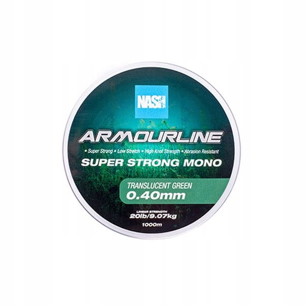 Nash Armourline Mono Translucent Green 0 40mm 20lb 9.07kg 1000m Green T6045