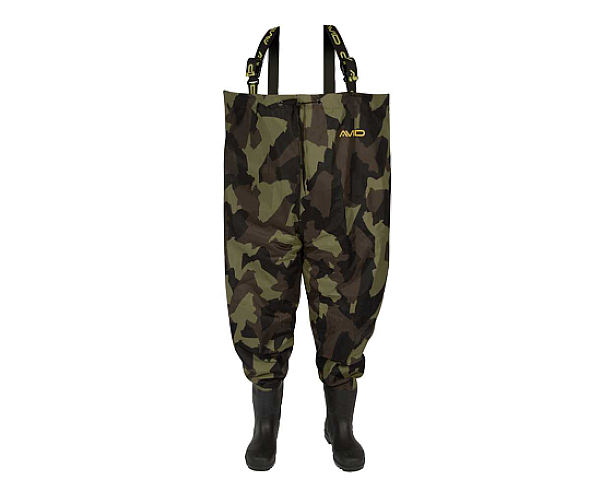 [A0620385] AVID CARP DISTORTION CAMO CHEST WADERS SIZE41 A0620385