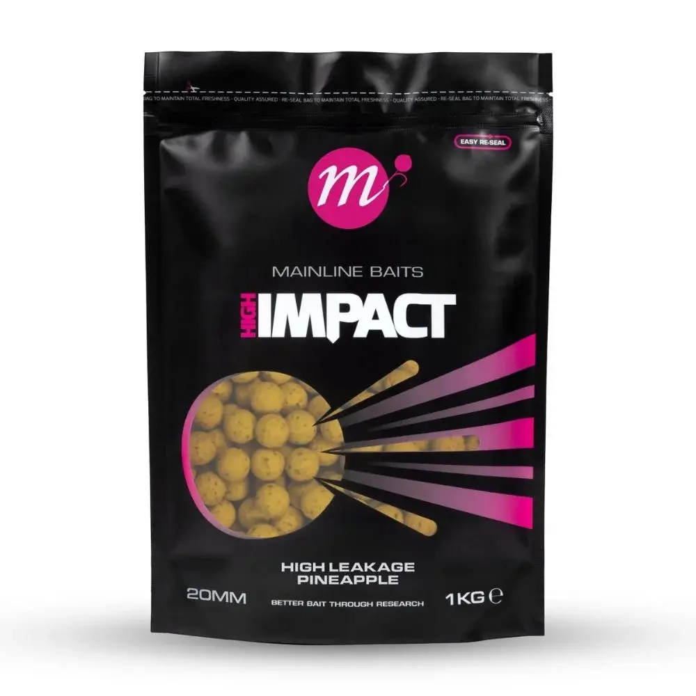 MAINLINE HIGH IMPACT BOILIES HIGH LEAKAGE PINEAPPLE 20MM 1KG M23159