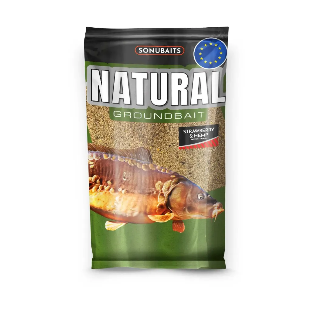 [S1780028] SONUBAITS NATURAL GROUNDBAIT  STRAWBERRY & HEMP 1KG S1780028