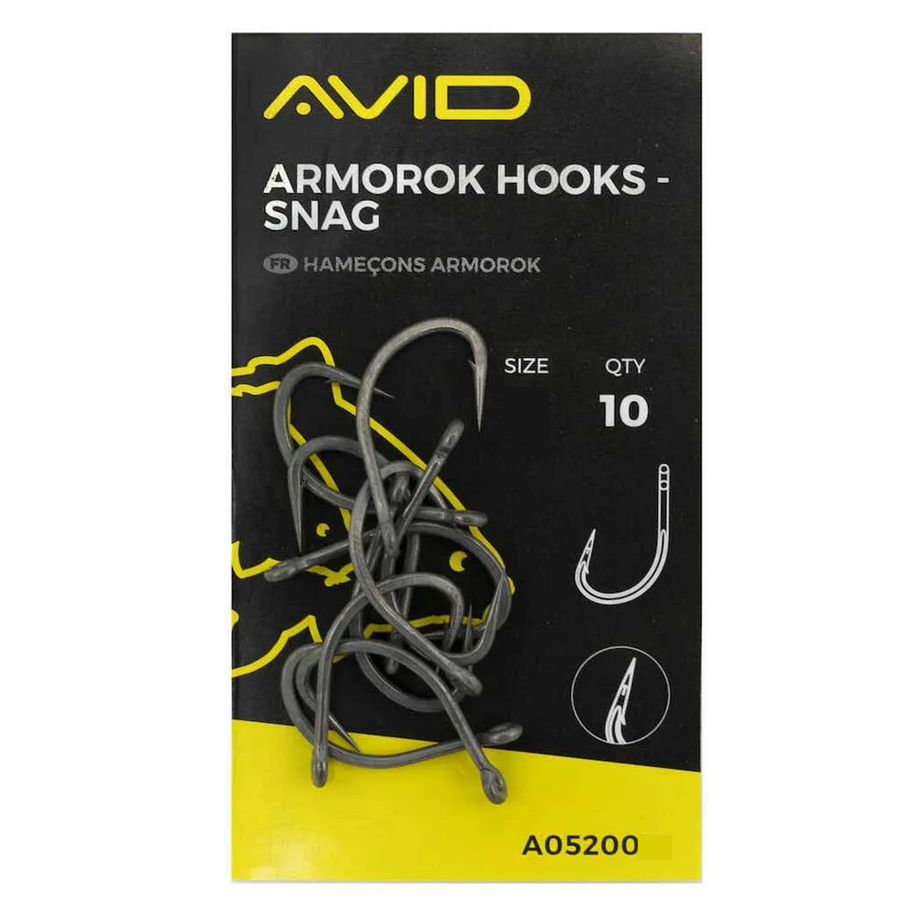 AVID CARP ARMOROK HOOKS SNAG SIZE 2 10 UNID A0520030