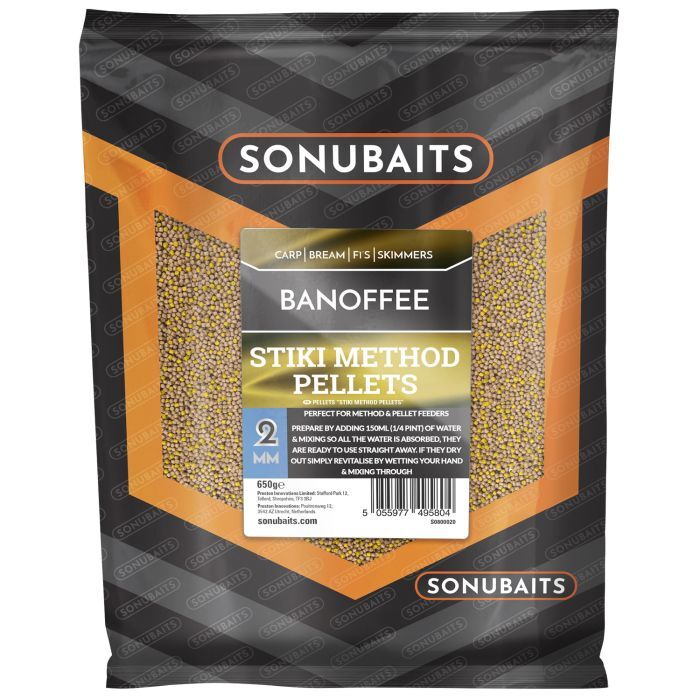 SONUBAITS STIKI METHOD PELLETS BANOFFEE 2MM 650G S1800020