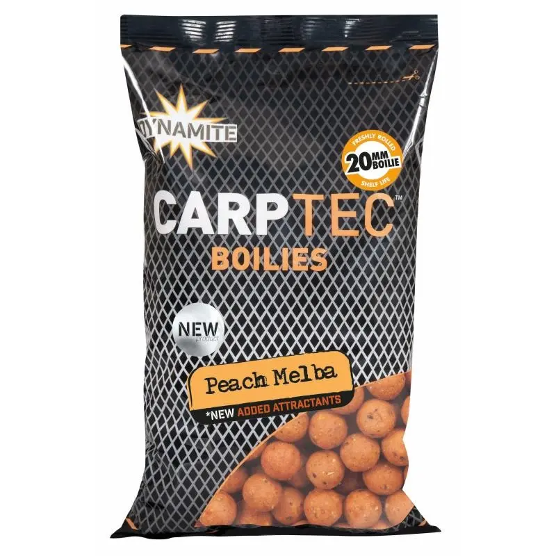 DYNAMITE BAITS BOILIES CARPTEC PEACH MELBA 20MM 900G DY1763