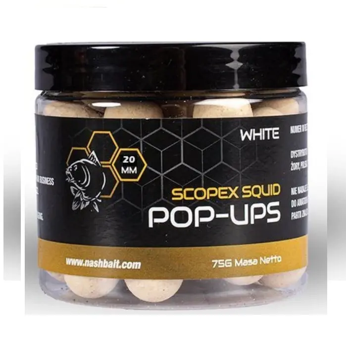 [B6337] NASH SCOPEX SQUID POP UPS 20MM WHITE 75G B6337