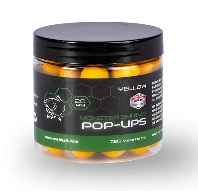 NASH MONSTER SHRIMP P0P UPS 20MM YELLOW 75G B6532