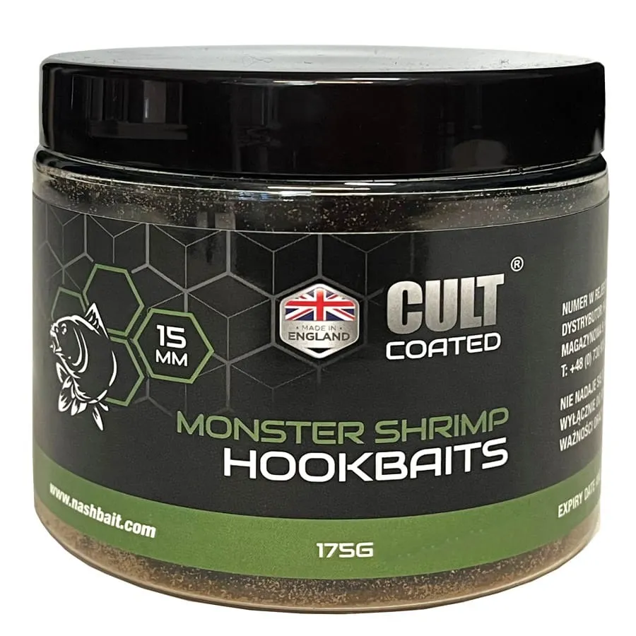 NASH CULT COATED MONSTER SHRIMP HOOKBAITS 15MM 175GR B6551