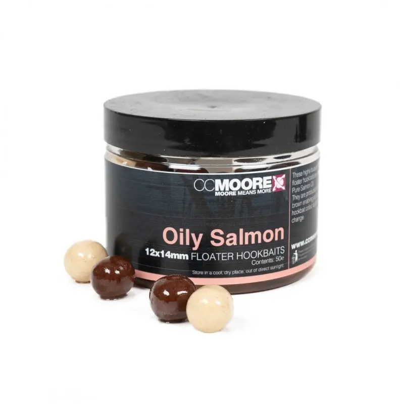CC MOORE FLOATER HOOKBAITS OILY SALMON 12x14MM 50G 99334