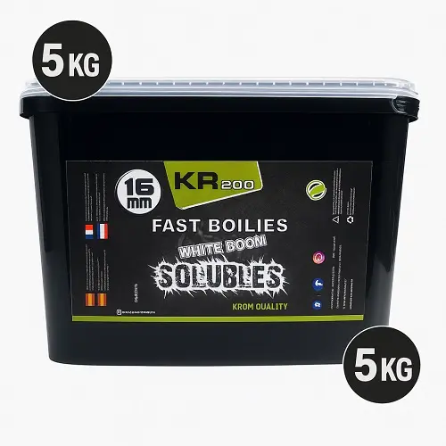 [KQBS1650103] Krom Quality KR200 Fast Boilies White Boom Solubles 16mm 5kg