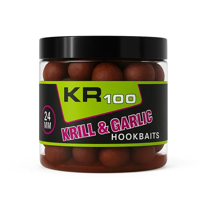 Krom Quality KR100 Hookbaits Krill & Garlic 24mm