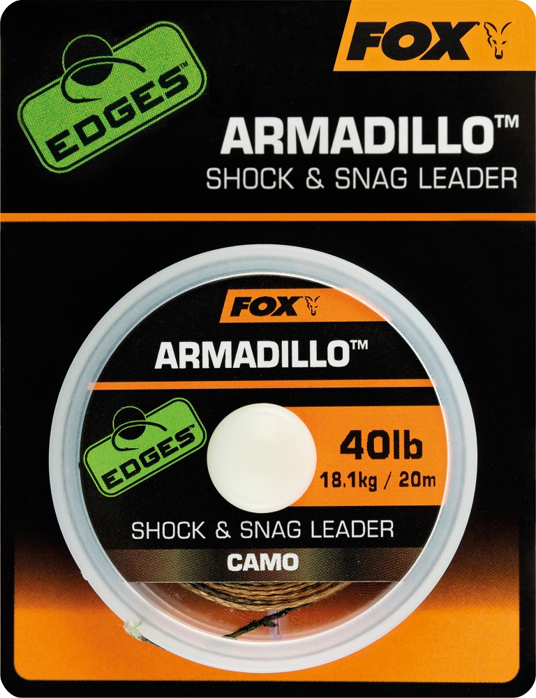 Fox Armadillo Shock & Snag Leader Camo 40Lb 18.1kg 20M