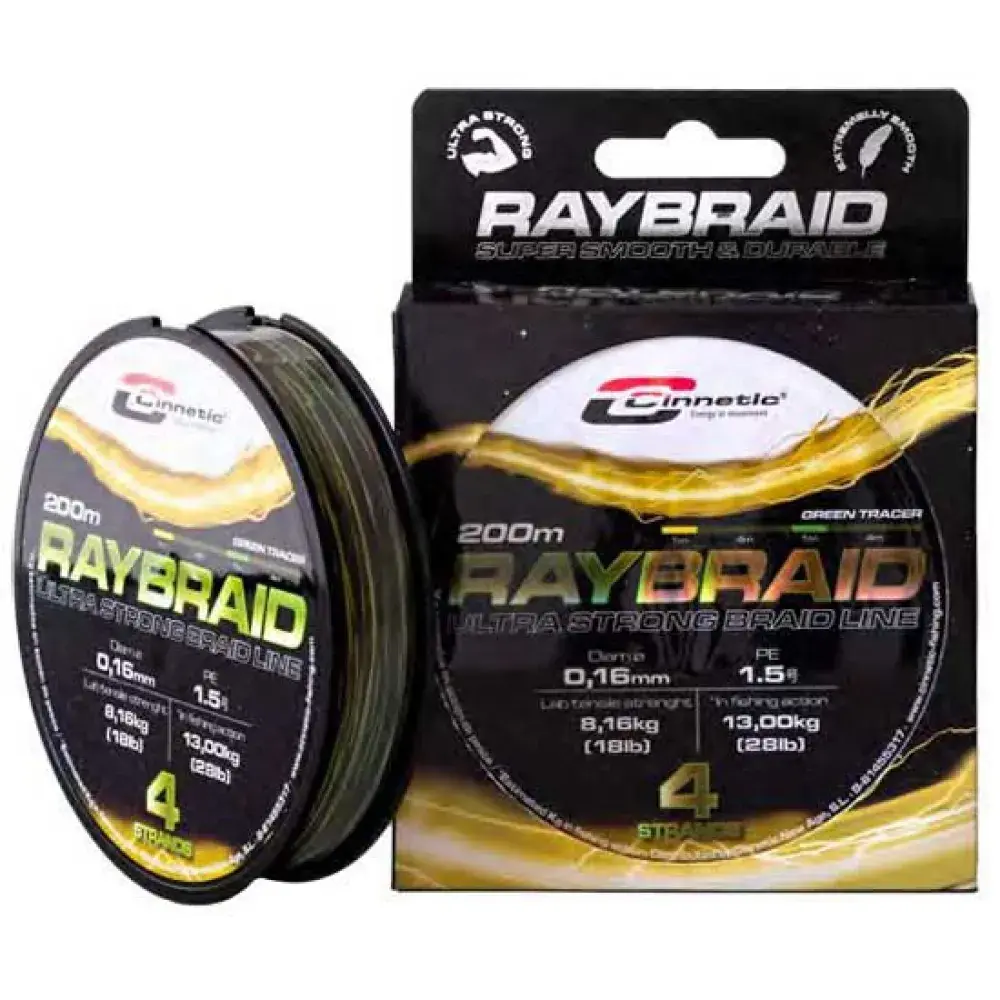 [330259] CINNETIC RAYBRAID 4 270M GREEN TRACER 0.25MM  330259