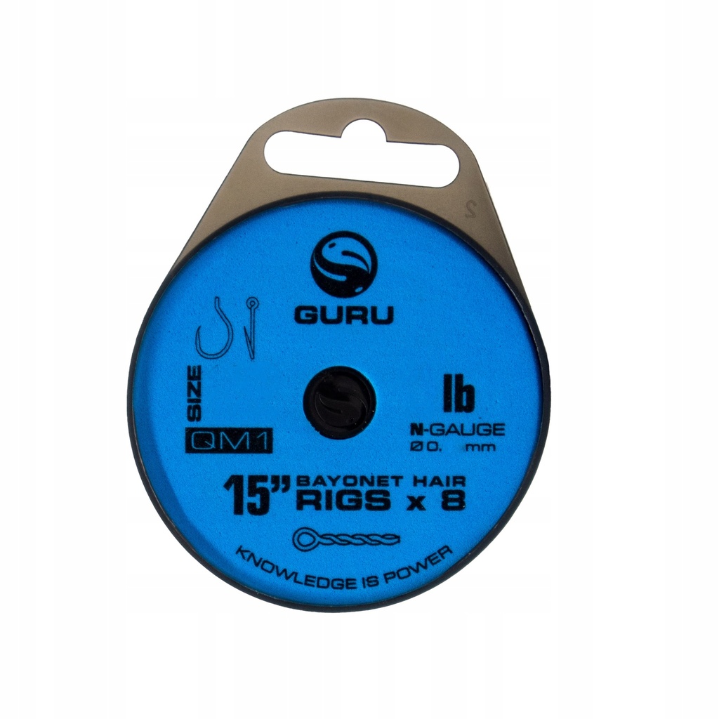 [GRR144] GURU QM1 15 INCH BAYONET HAIR RIGS SIZE 10 19MM 9LB GRR144