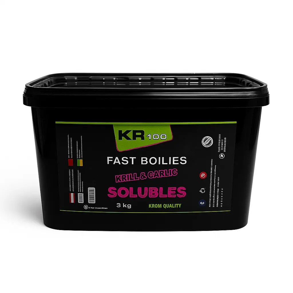 Krom Quality KR100 Fast Boilies Krill & Garlic Solubles 16mm 3kg