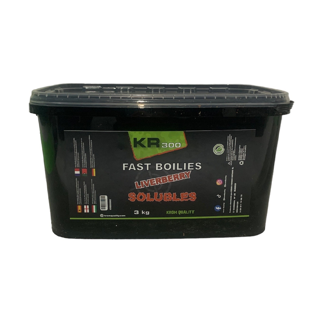 [KQBS2030102] Krom Quality KR300 Fast Boilies Liverberry Solubles 20mm 3kg