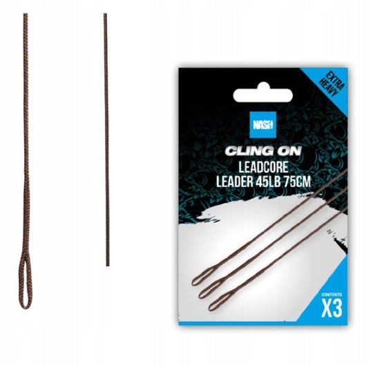 NASH CLING ON LEADCORE LEADER 45LB 75CM T8189