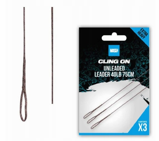 NASH CLING UNLEADED LEADER 40LB 75CM T8186