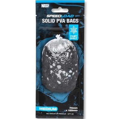[T8655] NASH SPEEDLOAD SOLID PVA BAGS MEDIUM FAST MELT 70MM X 155MM (20 BOLSAS) T8655
