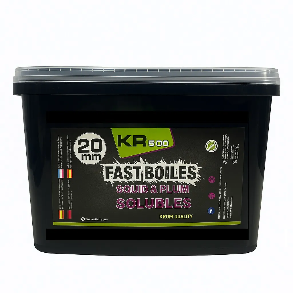 Krom Quality KR500 Fast Boilies Squid Plum Solubles 20mm 5kg