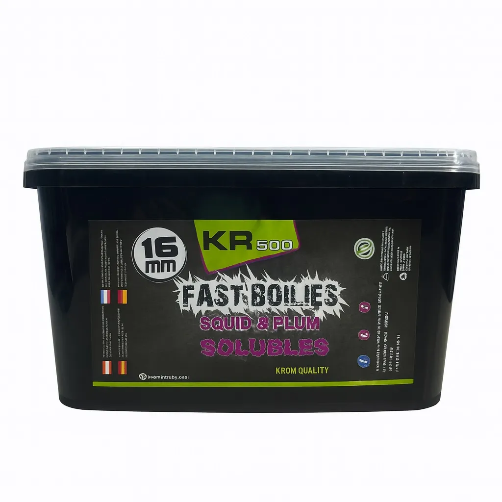 [KQBS1630105] Krom Quality KR500 Fast Boilies Squid Plum Solubles 16mm 3kg