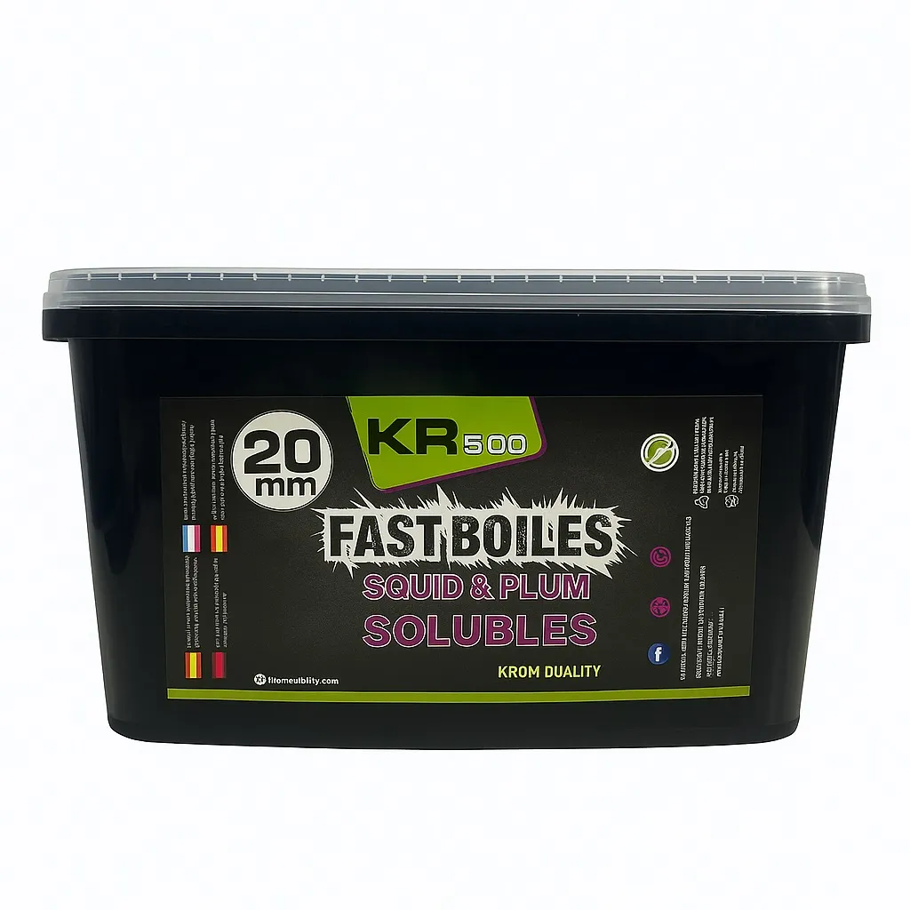 Krom Quality KR500 Fast Boilies Squid Plum Solubles 20mm 3kg