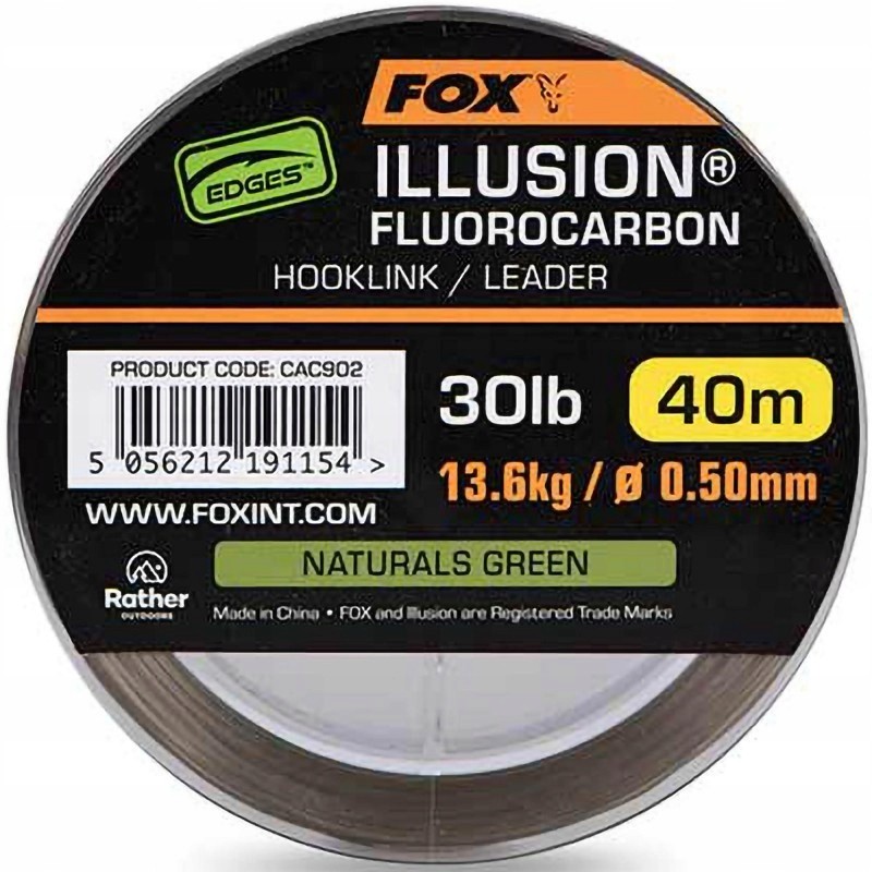 FOX ILLUSION SOFT FLUOROCARBONO NATURALS GREEN 30LB 13 6KG 0 50MM 30M CAC902