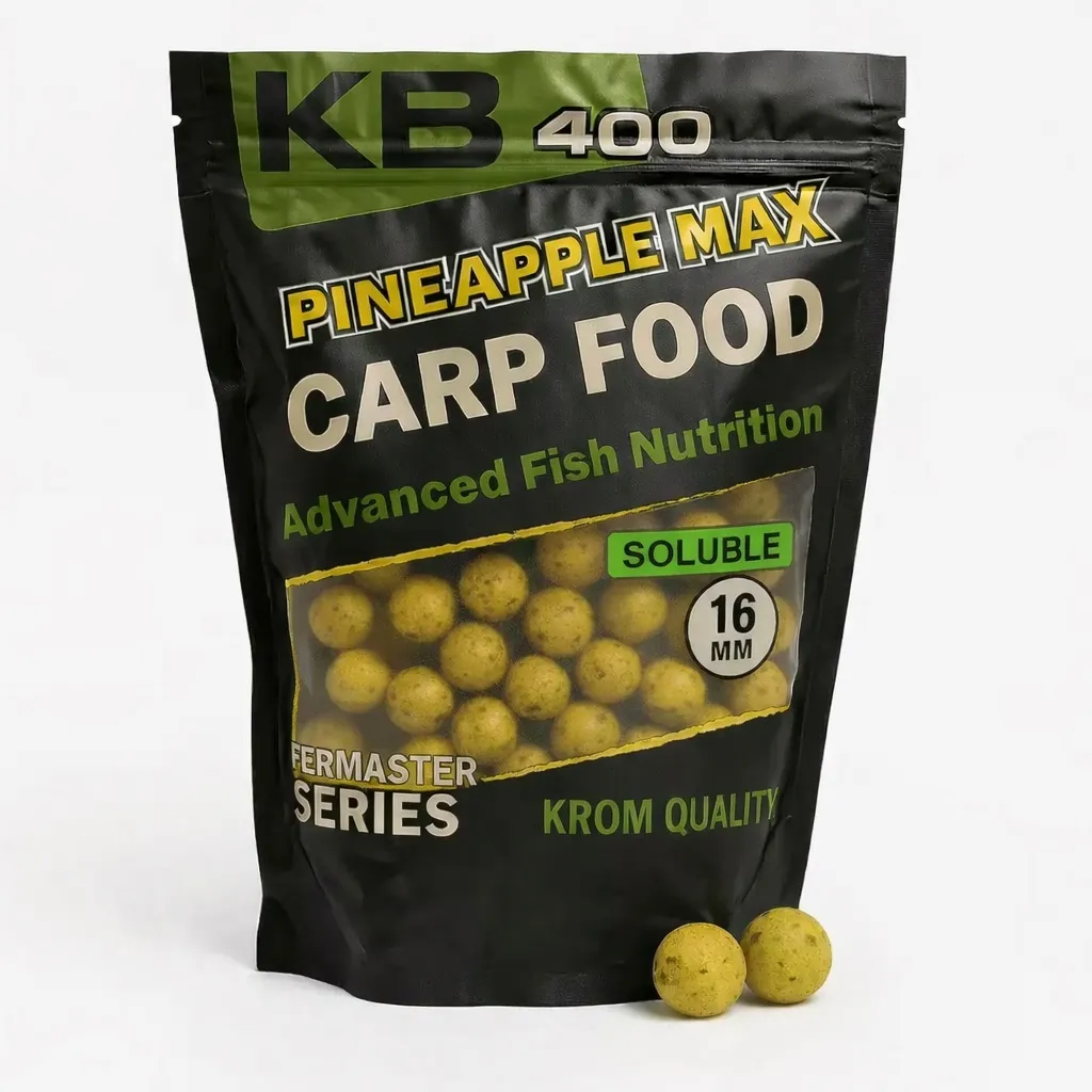Krom Quality KR400 Boilies Solubles Pineapple Max 16mm 800g