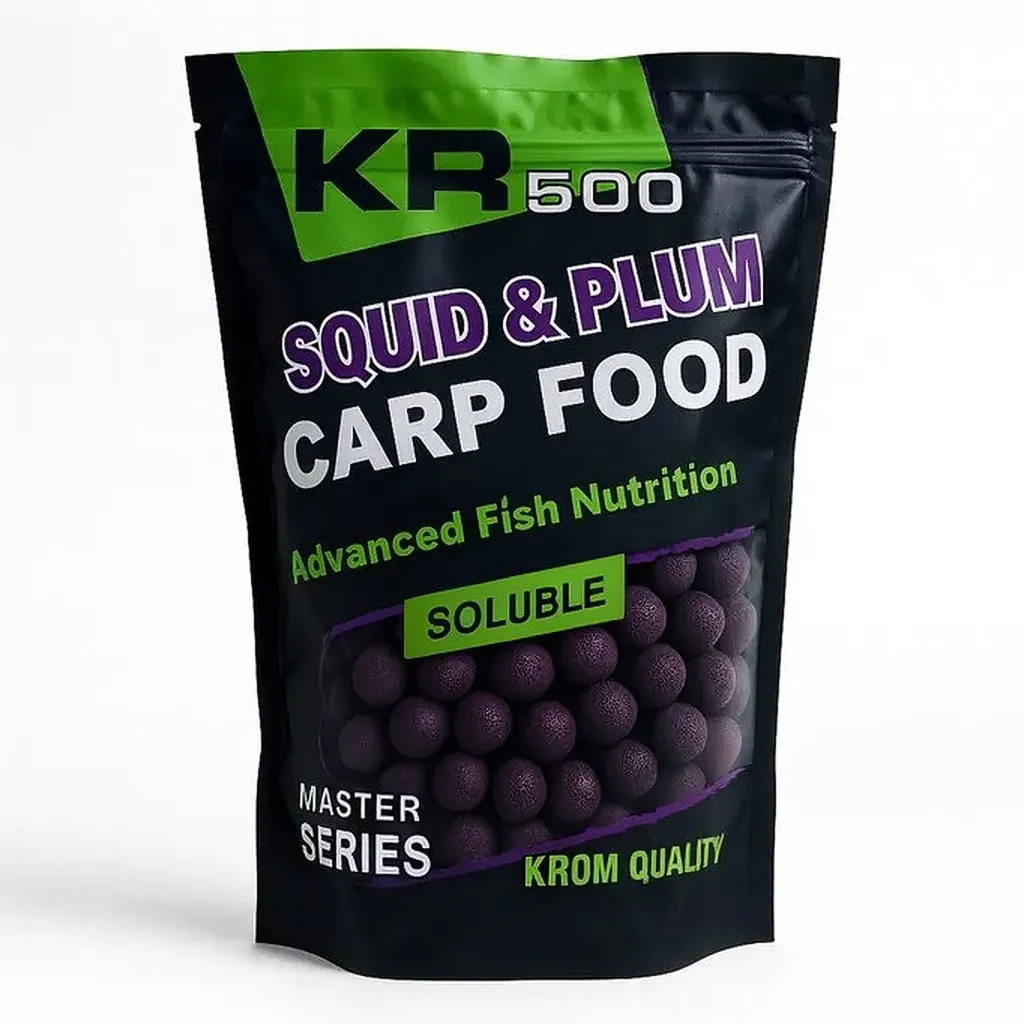 Krom Quality KR500 Boilies Solubles Squid Plum 16mm 800g