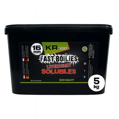 [KQBS1650102] Krom Quality KR300 Fast Boilies Liverberry Solubles 16mm 5kg