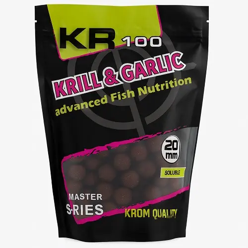 Krom Quality KR100 Boilies Solubles Krill & Garlic 20mm 800g