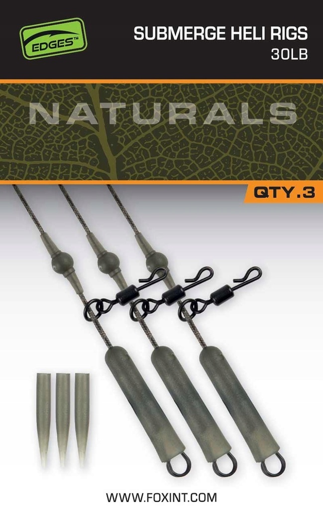 FOX EDGES™ NATURALS SUBMERGE HELI RIG LEADERS 30LBRS CAC848