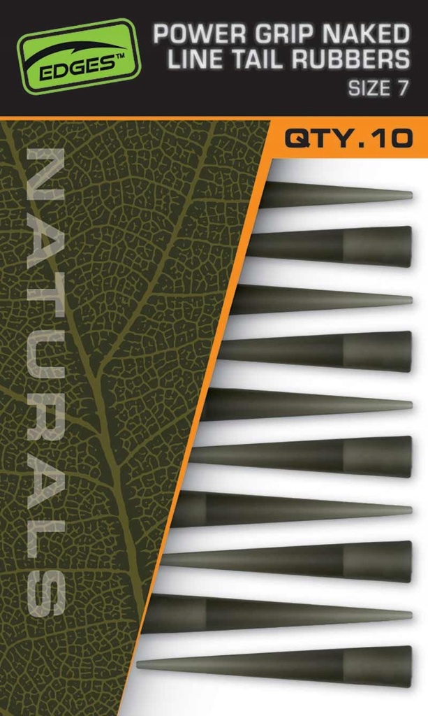 [CAC844] FOX EDGES™ NATURALS POWER GRIP NAKED LINE TAIL RUBBERS SIZE 7 CAC844