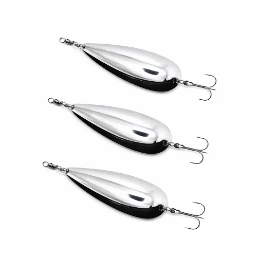 BAITS FISHING SILVER CAMO CHROME SPOON 2 7/8 1/2 OZ 29900