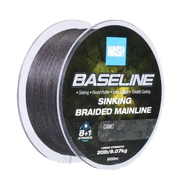 Nash Baseline Sinking Braid Camo 25Lb 0,24mm 600m