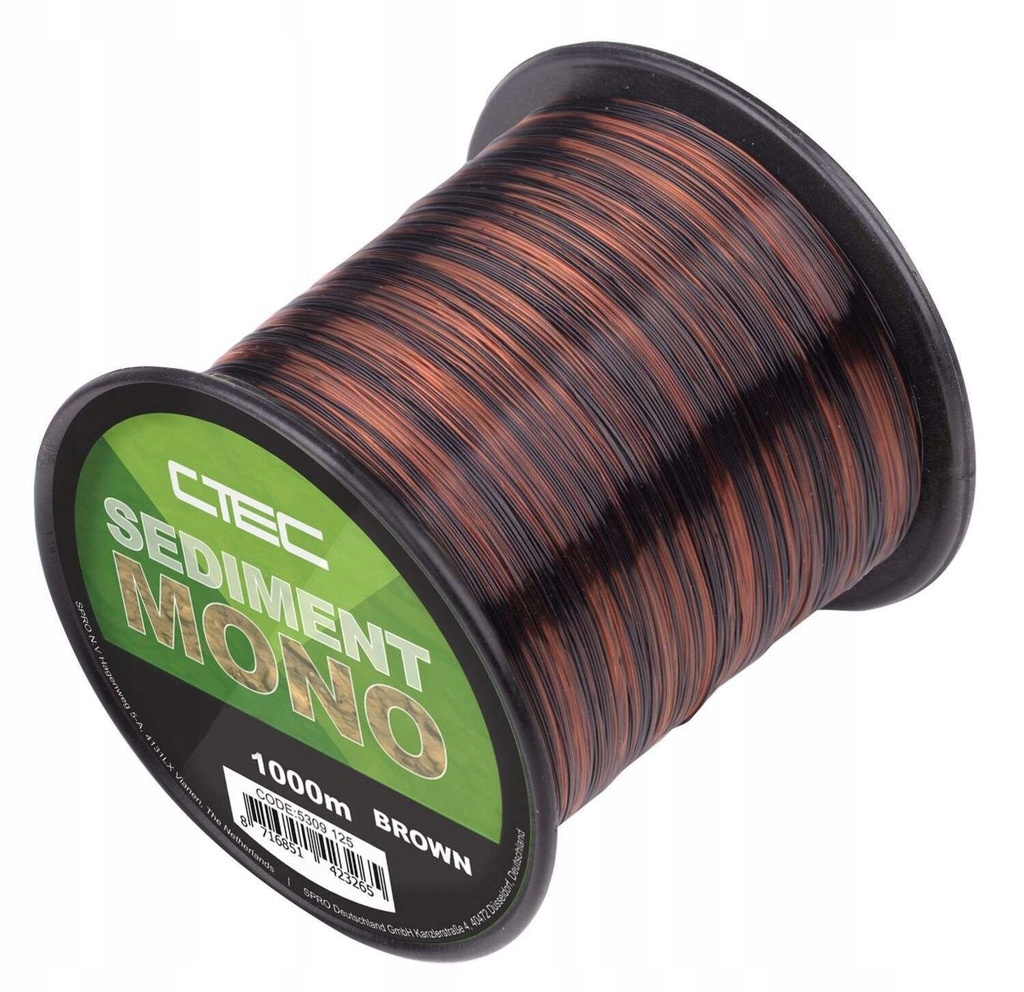 C Tec Sediment Mono 0.35mm 9.3KG 20LB 1000m Brown