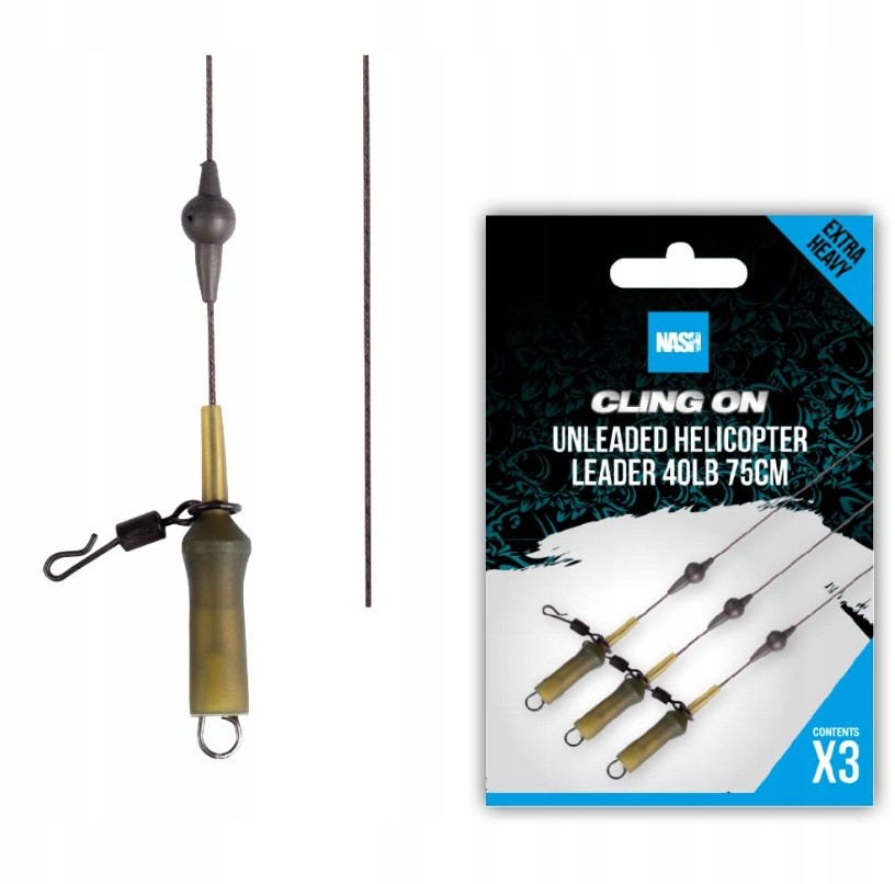 Nash Cling On Unleaded Helicpter Leader 40Lb 75cm