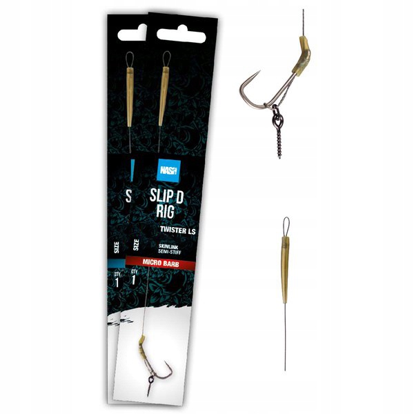 [T6409] NASH SLIP D RIG TWISTER 20LB 9.07KG ZICE 6 MICRO BARB T6409