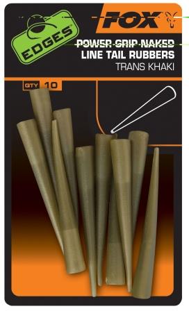 FOX EDGES POWER GRIP NAKED LINE TAIL RUBBERS TRANS KHAKI CAC686