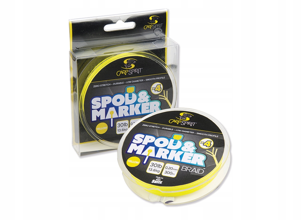 CARP SPIRIT SPOU & MARKER BRAID X4 YELLOW 0.20MM 30LB 13.6KG 300M ACS640087
