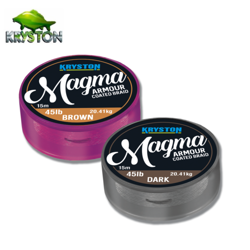 KRYSTON MAGMA ARMOUD COATER BRAID GRAVEL BROWN 45LB 15M KR MAG1