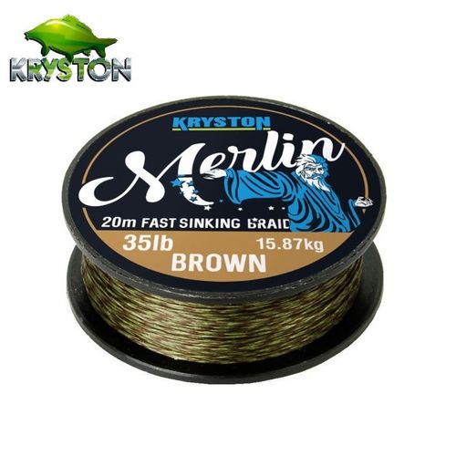 KRYSTON MERLIN FAST SINKING BRAID GRAVEL BROWN 25LB 20M KR ME10