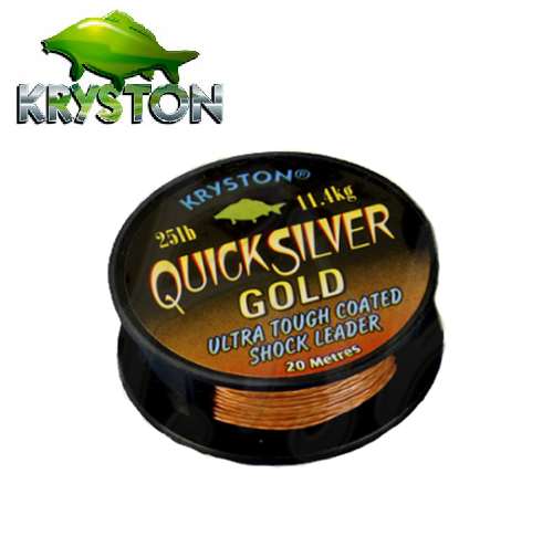 KRYSTON QUICKSILVER GOLD COATED SHOCK LEADER BROWN 25LB 20M KR QS4