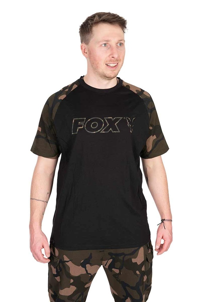 [CFX269] Fox Black & Camo Outline T Shirt Size L