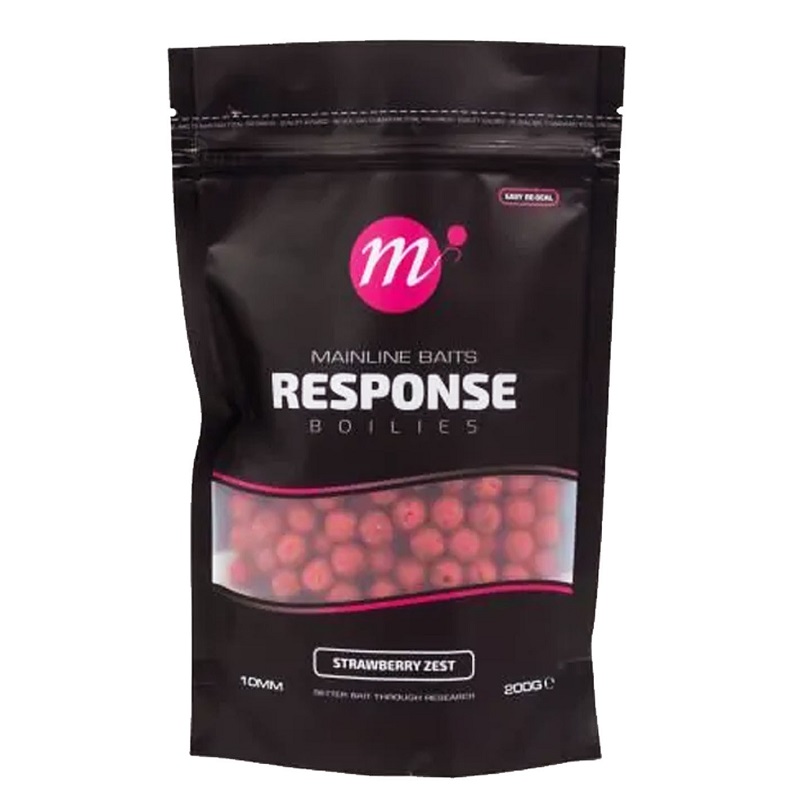 [M01002] MAINLINE RESPONSE BOILIES STRAWBERRY ZEST 10MM 200G M01002